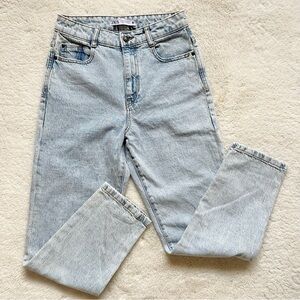 Zara Pale Blue High-Rise Mom Jeans
